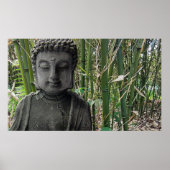 Poster Bouddha Figur mit Bambus im Hintergrund (Devant)