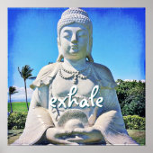 Poster Bouddha Hawaii paisible Photo Exhale Citation Scri (Devant)