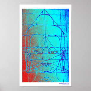 Poster Bouddha Head Sketch