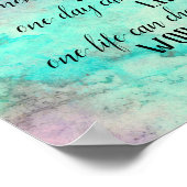 Poster bouddha inspirant citation couleur turquoise (Coin)