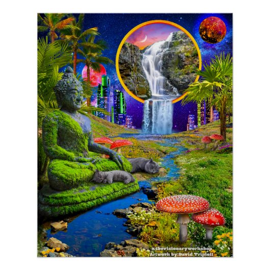 Poster Bouddha Kitties Imprimer, Papier d'affiche de vale (Devant)