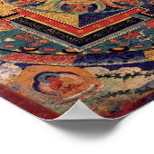 Poster Bouddha Mandala Tibétain antique Thanka (Coin)
