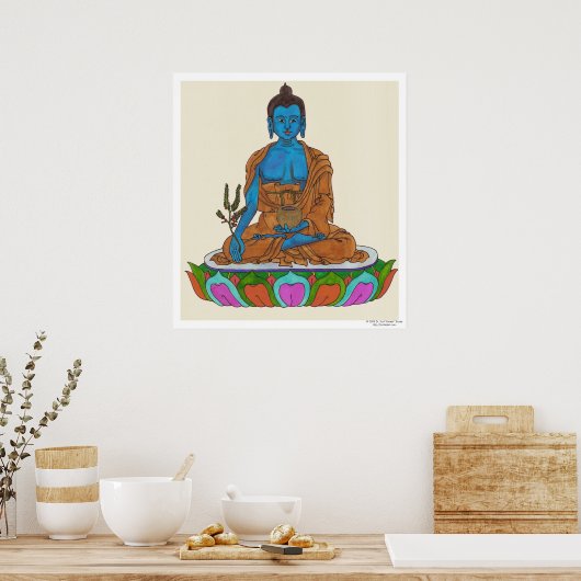 Poster Bouddha médical (Cuisine)