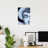 Poster Bouddha Moon - Nicole Whitty Art (Bureau à domicile)