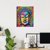 Poster Bouddha Multicolor Art Moderne (Bureau à domicile)