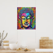 Poster Bouddha Multicolor Art Moderne (Cuisine)