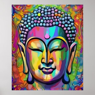 Poster Bouddha Multicolor Art Moderne