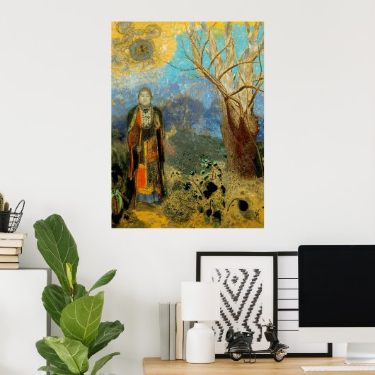 POSTER BOUDDHA PAR REDON GRANDE IMPRIMATION SUR CANVAS (Bureau à domicile)