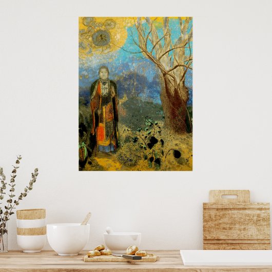 POSTER BOUDDHA PAR REDON GRANDE IMPRIMATION SUR CANVAS (Cuisine)