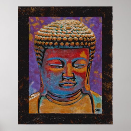 Poster Bouddha Peint, Cadre (Devant)