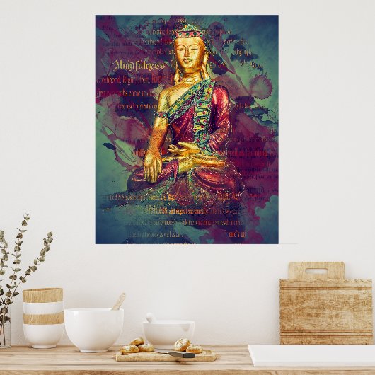 Poster Bouddha pleine conscience (Cuisine)