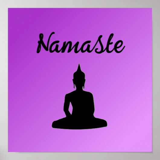 Poster Bouddha pourpre Namaste (Devant)