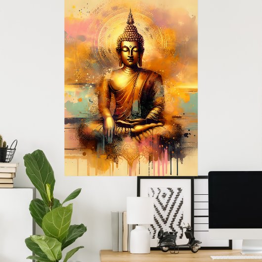 Poster Bouddha spirituel (Bureau à domicile)