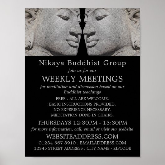 Poster Bouddha Statues, Groupe Bouddhiste Publicité (Devant)