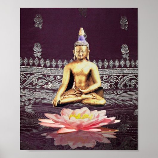Poster Bouddha Sur Lotus (Devant)