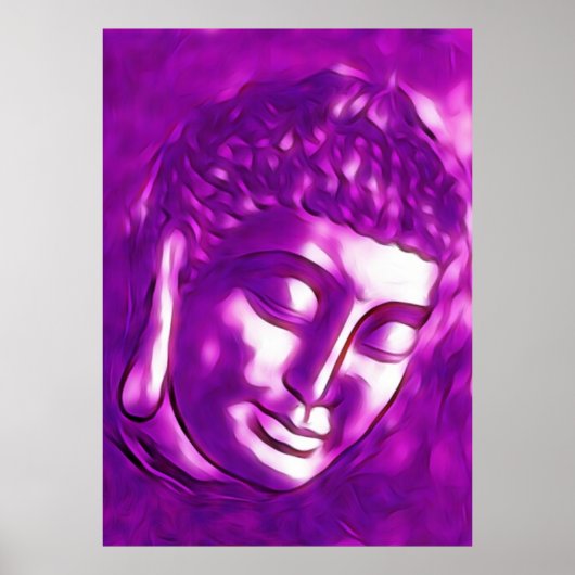 Poster Bouddha violet Art Portrait Bouddhisme Amour spiri (Devant)