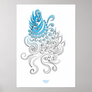 Poster Bouddhisatva bleu