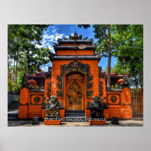 Bouddhisme de la porte du temple Indonésie Destina