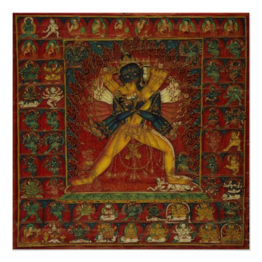Poster Bouddhisme tibétain Divinité Kalachakra (Devant)
