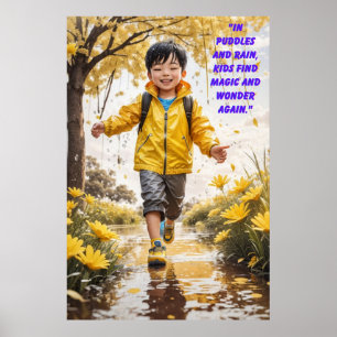 Poster Bouddles et pluie