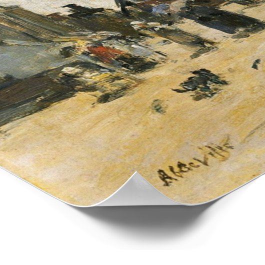 Poster Boudin - Carré de l'église Saint-Vulfran, Abbevill (Coin)