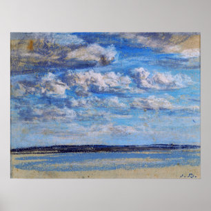 Poster Boudin - Ciel bleu Nuages blancs 1854