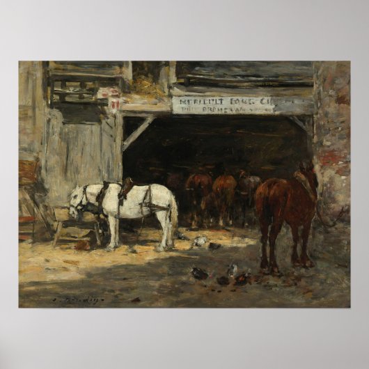 Poster Boudin - Écuries avec chevaux à louer (Devant)