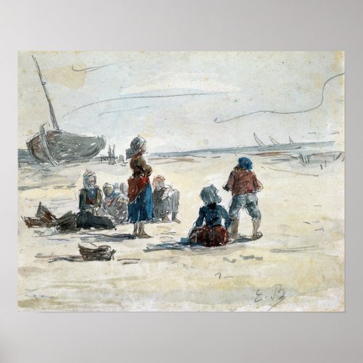 Poster Boudin - Femmes de pêcheurs, 1855 (Devant)