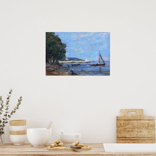 Poster Boudin - Honfleur Riverscape 1854 (Cuisine)