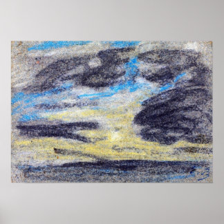 Poster Boudin - Nuages au-dessus de la mer 1860