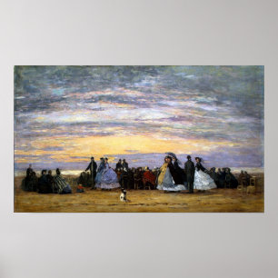 Poster Boudin - The Beach At Villerville, 1864