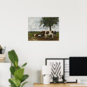 Poster Boudin - Vaches au pâturage (Bureau à domicile)