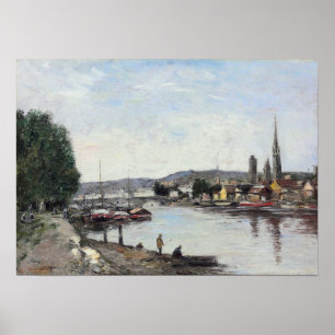 Poster Boudin - Vue de Rouen sur la Reine 1895