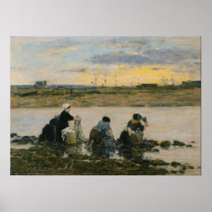 Poster Boudin - Washerwomen By River