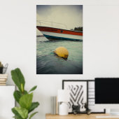 Poster Bouée et bateau dans l'eau (Bureau à domicile)