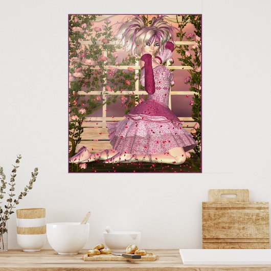 Poster Bouffée d'art Rose Imaginaire (Cuisine)