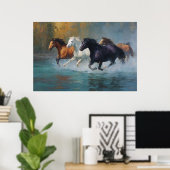 Poster Bouffées de liberté Galloping Horses Art (Bureau à domicile)