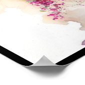 Poster Bougainvillées violettes sur l'aquarelle d'Eaves (Coin)