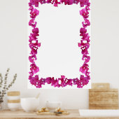 Poster Bouganvilla Frontière sur Arrière - plan vierge (Cuisine)