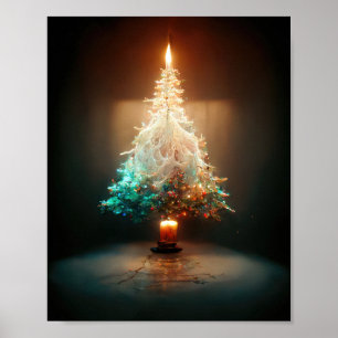 Poster Bougie Arbre de Noël