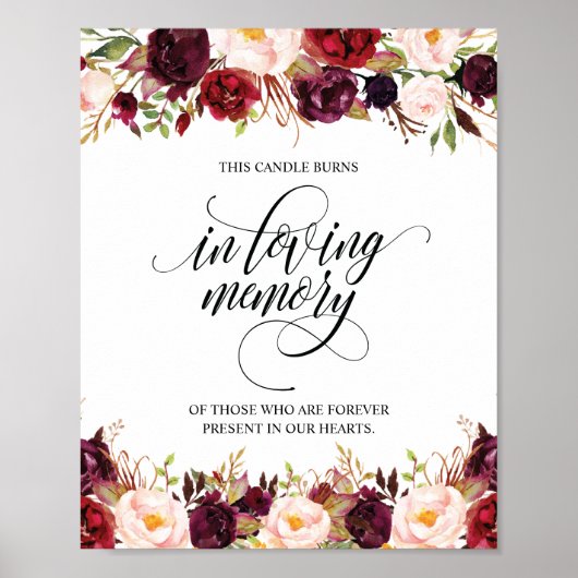 Poster Bougie commémorative à la mémoire en souvenir (Devant)