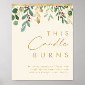 Poster Bougie Crème de Feuillage de Noël Moderne Celle-ci (Devant)