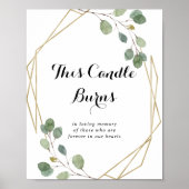 Poster Bougie de géométrie dorée calligraphiée Cette boug (Devant)