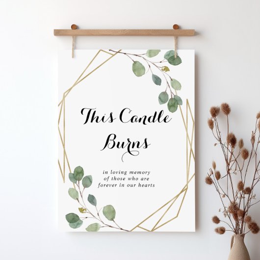 Poster Bougie de géométrie dorée calligraphiée Cette boug