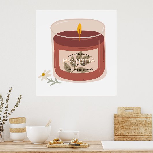 Poster Bougie de Magnolia d'automne rustique