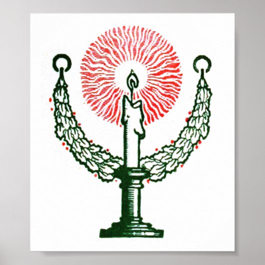 Poster Bougie de Noël traditionnelle (Devant)