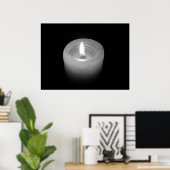 Poster Bougie en noir et blanc (Bureau à domicile)
