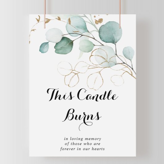 Poster Bougie en Or d'Eucalyptus Rustique Cette Bougie Br