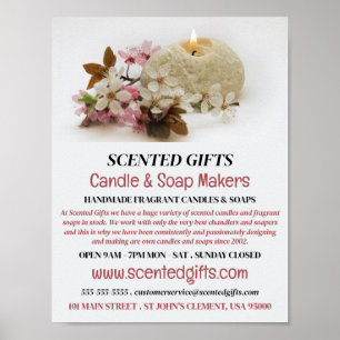 Poster Bougie florale, bougie et fabricant de savon Publi