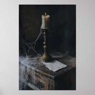 Poster Bougie gothique de lettre mystérieuse hantée oubli